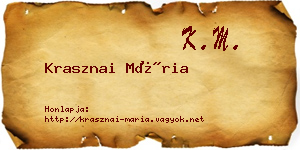 Krasznai Mária névjegykártya