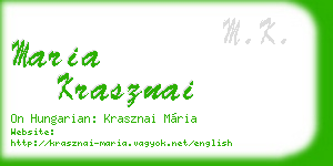 maria krasznai business card