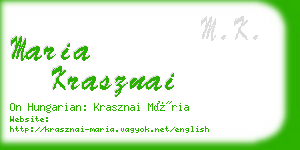 maria krasznai business card